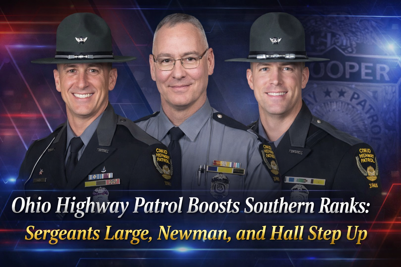 Ohio Highway Patrol Boosts Southern Ranks: Sergeants Large, Newman, and ...