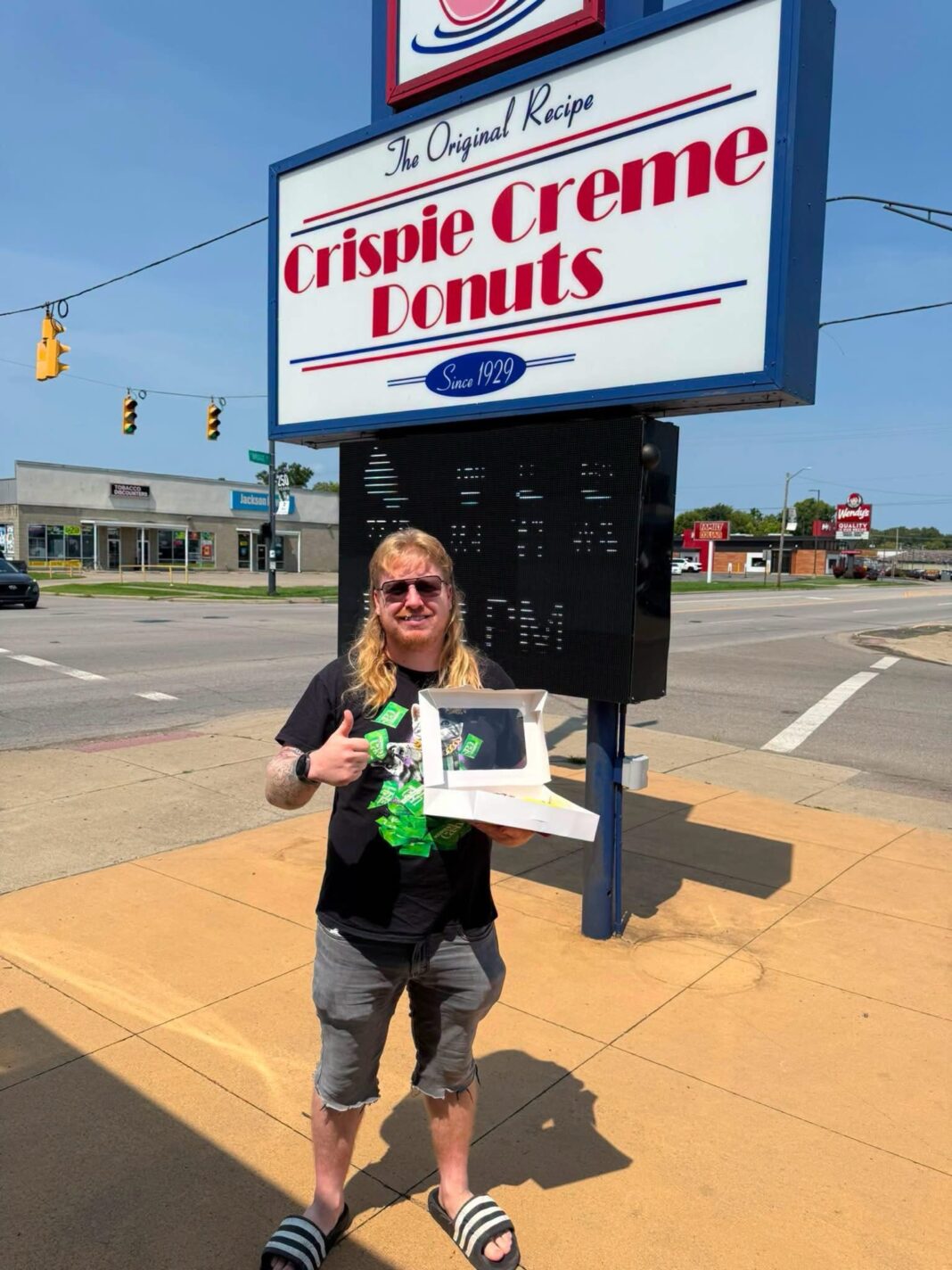 Hot Blonde Mullet Reviewer Gets Doughnut Baptized at Chillicothe’s Crispie Creme