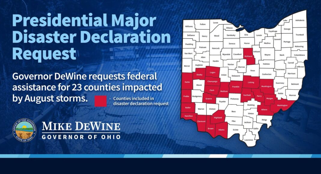 DeWine Asks Trump for Disaster Declaration After August Storms Kill 2, Damage Over 1,300 Ohio Homes