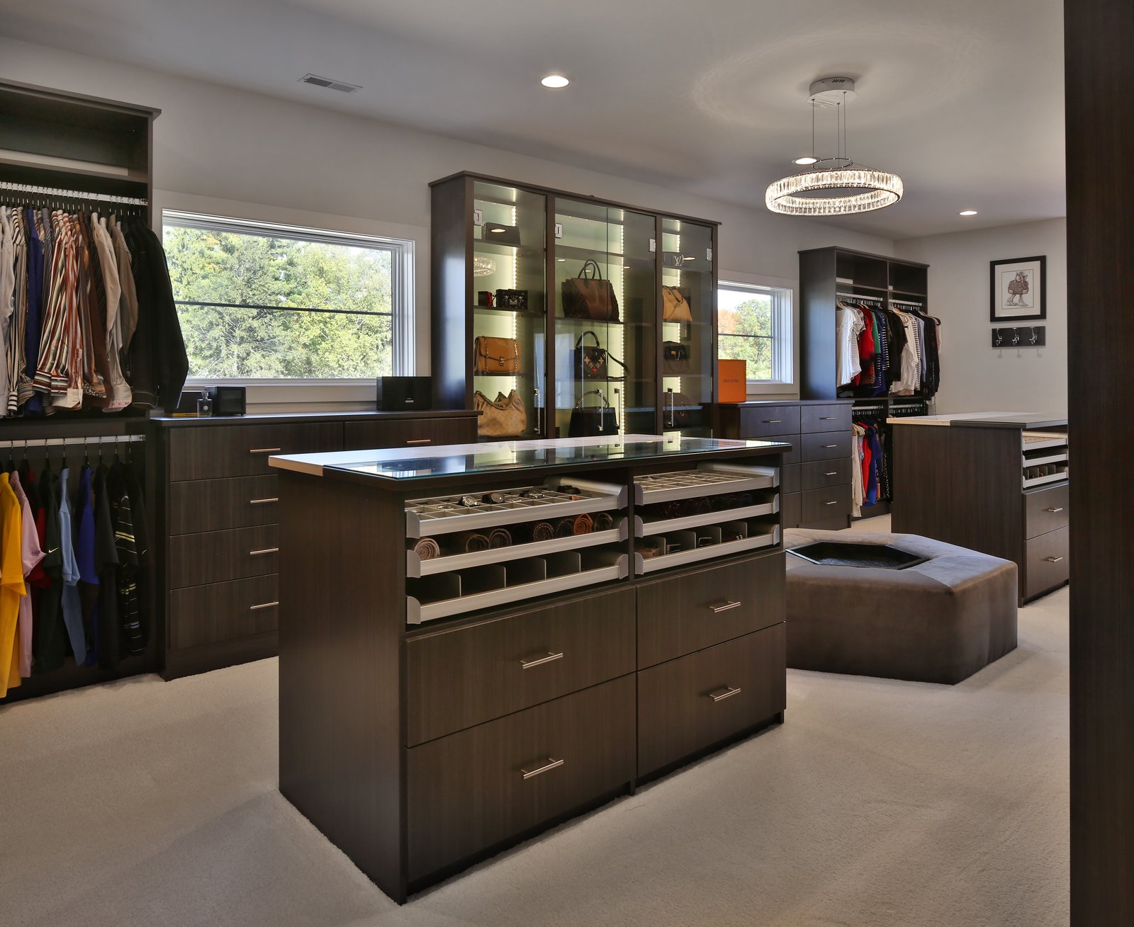 An organized master closet