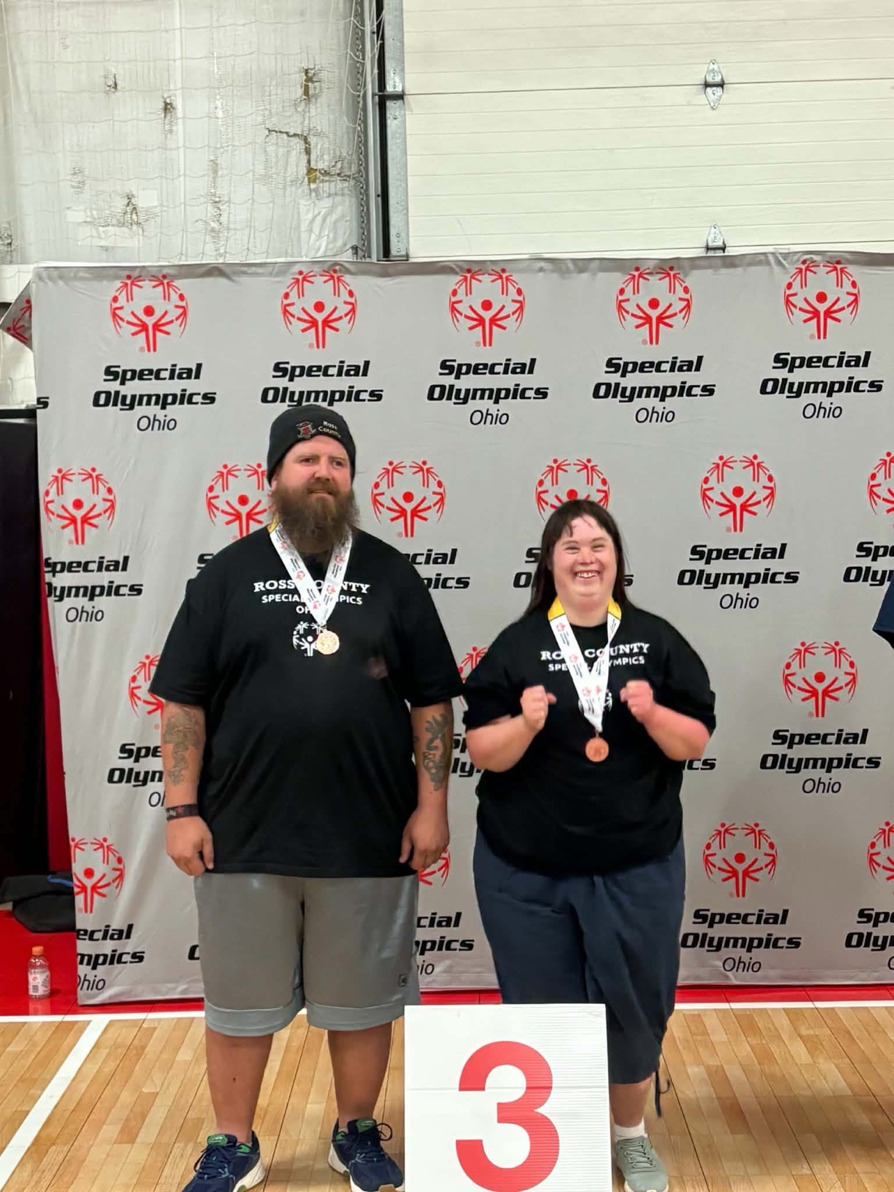 Ross County bronze medal pair on the podium