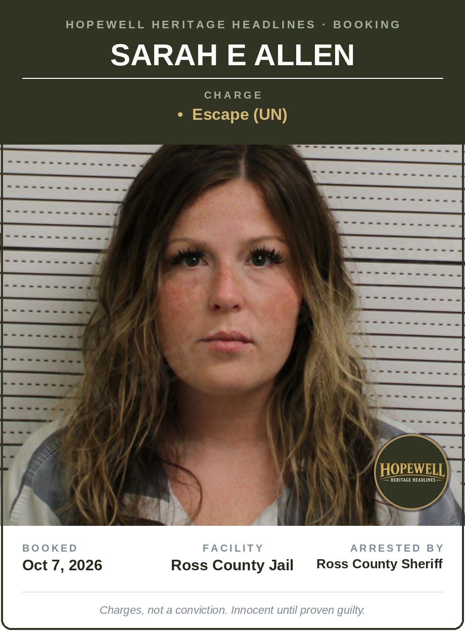 Booking card: Sarah E Allen