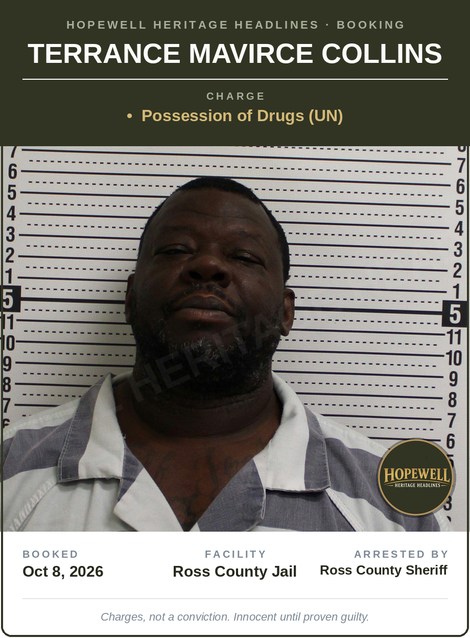Booking card: Terrance Mavirce Collins