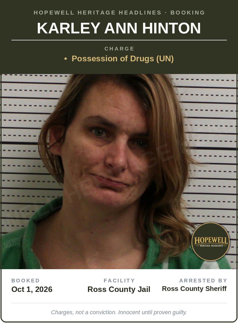 Booking card: Karley Ann Hinton