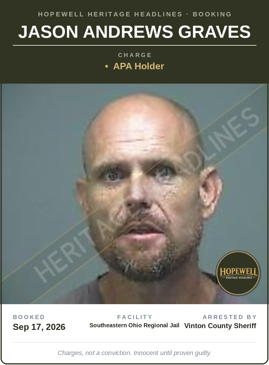 Booking card: Jason Andrews Graves