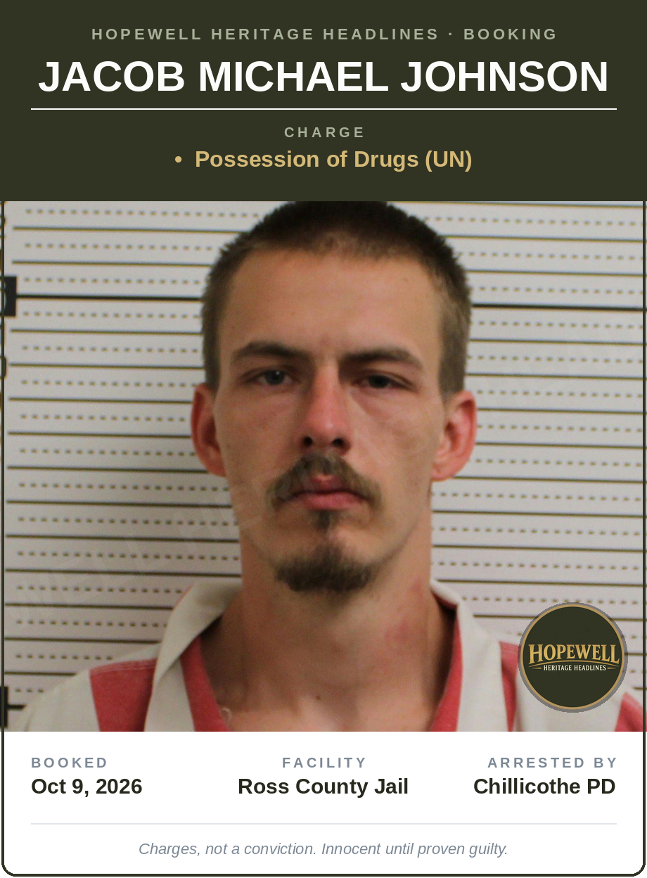 Booking card: Jacob Michael Johnson