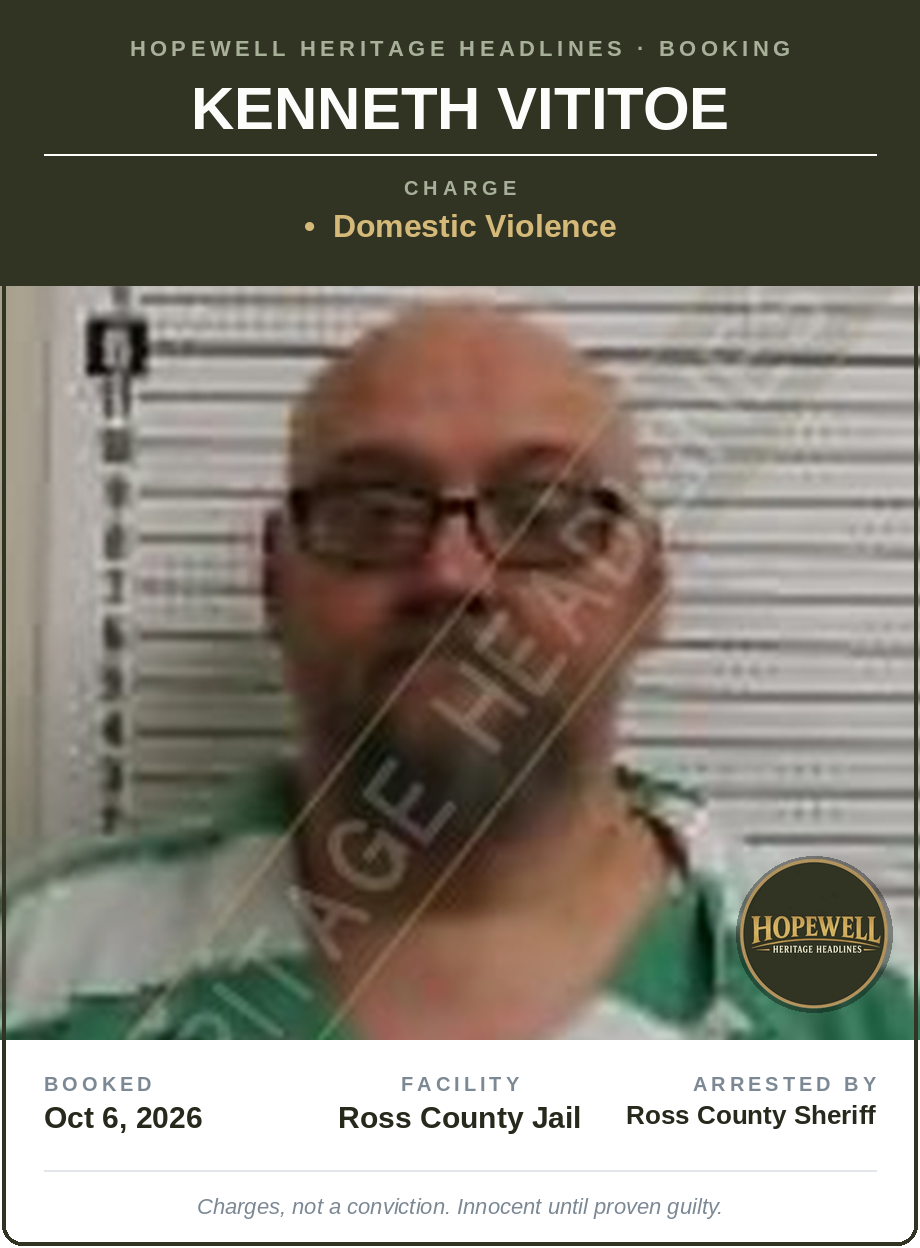 Booking card: Kenneth Vititoe