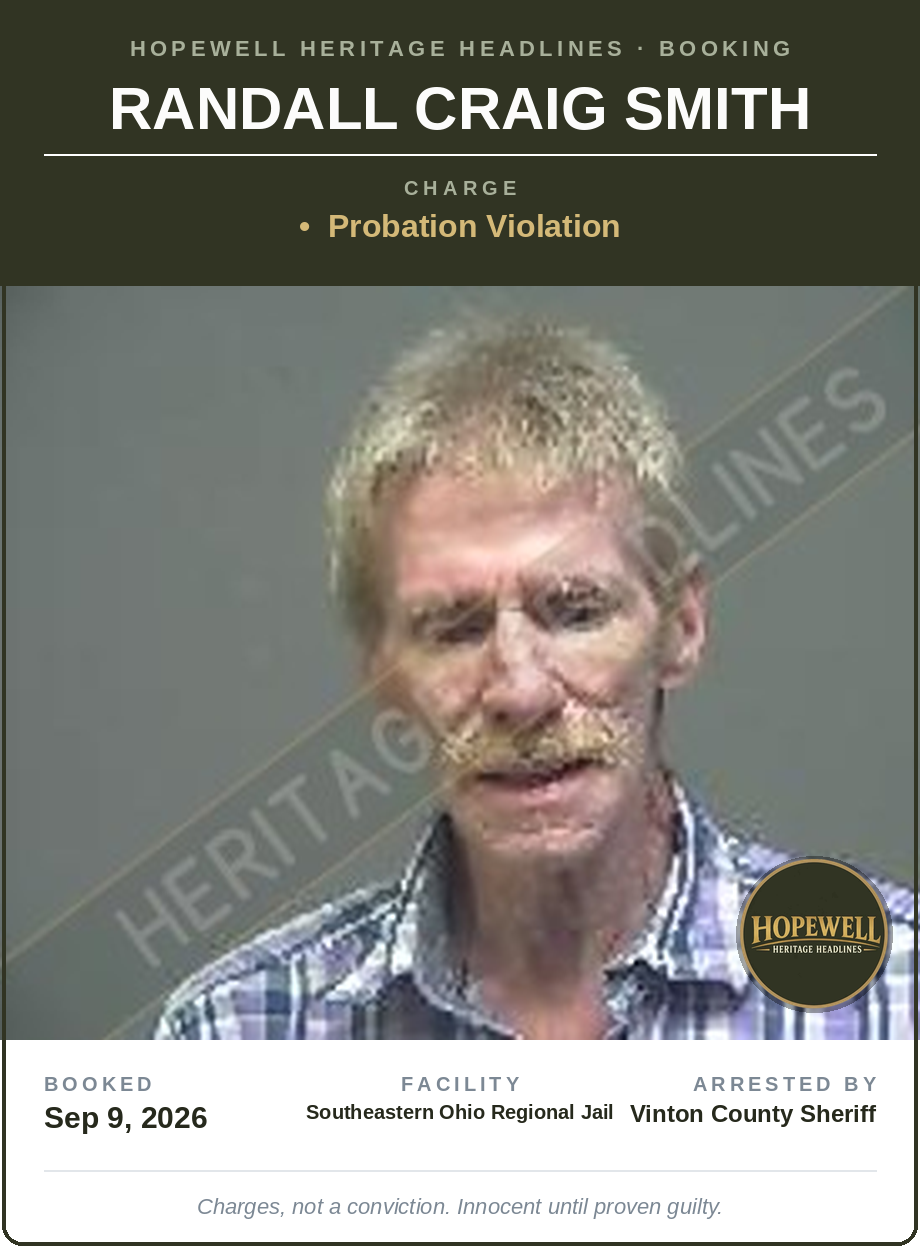 Booking card: Randall Craig Smith