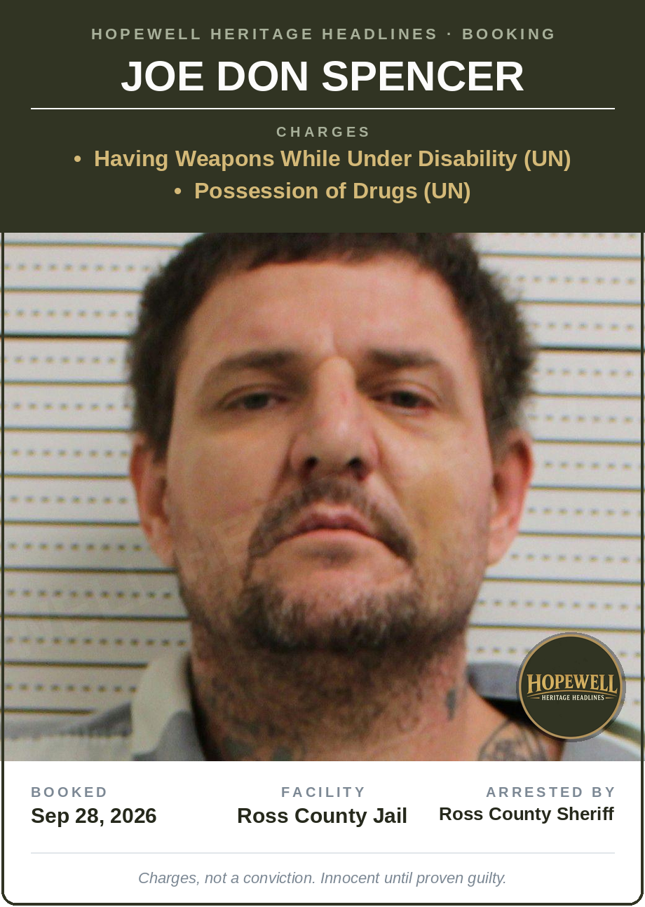 Booking card: Joe Don Spencer