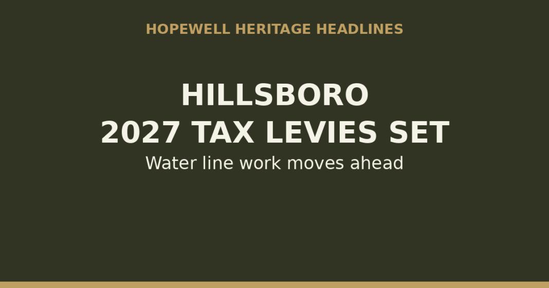 Hillsboro Council Sets 2027 Tax Levies, Moves Water Line Replacement Forward