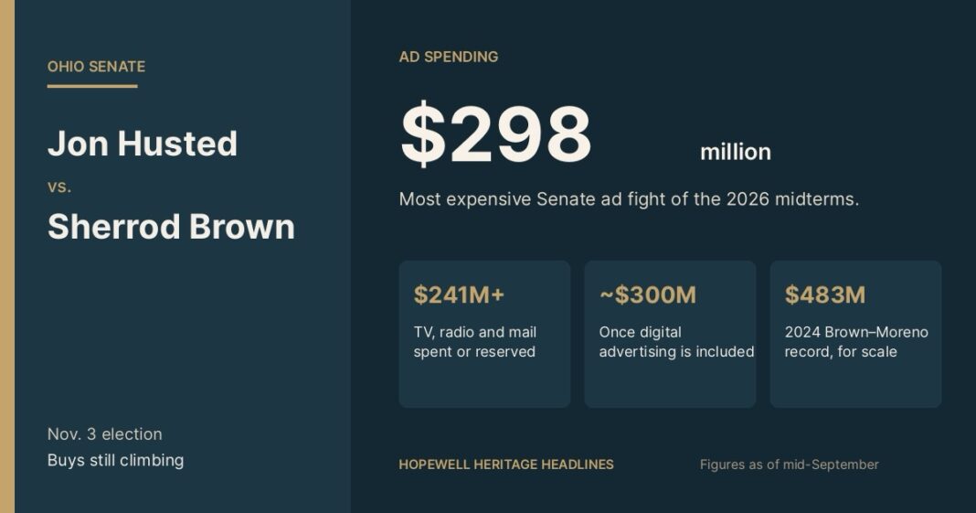 Ohio Senate Ad Buys Still Climbing in Husted-Brown Race