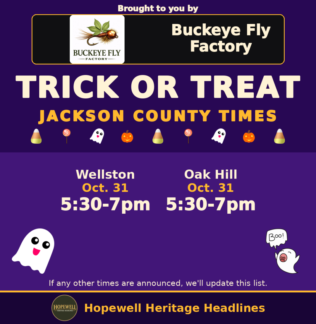 Jackson County trick-or-treat times 2026