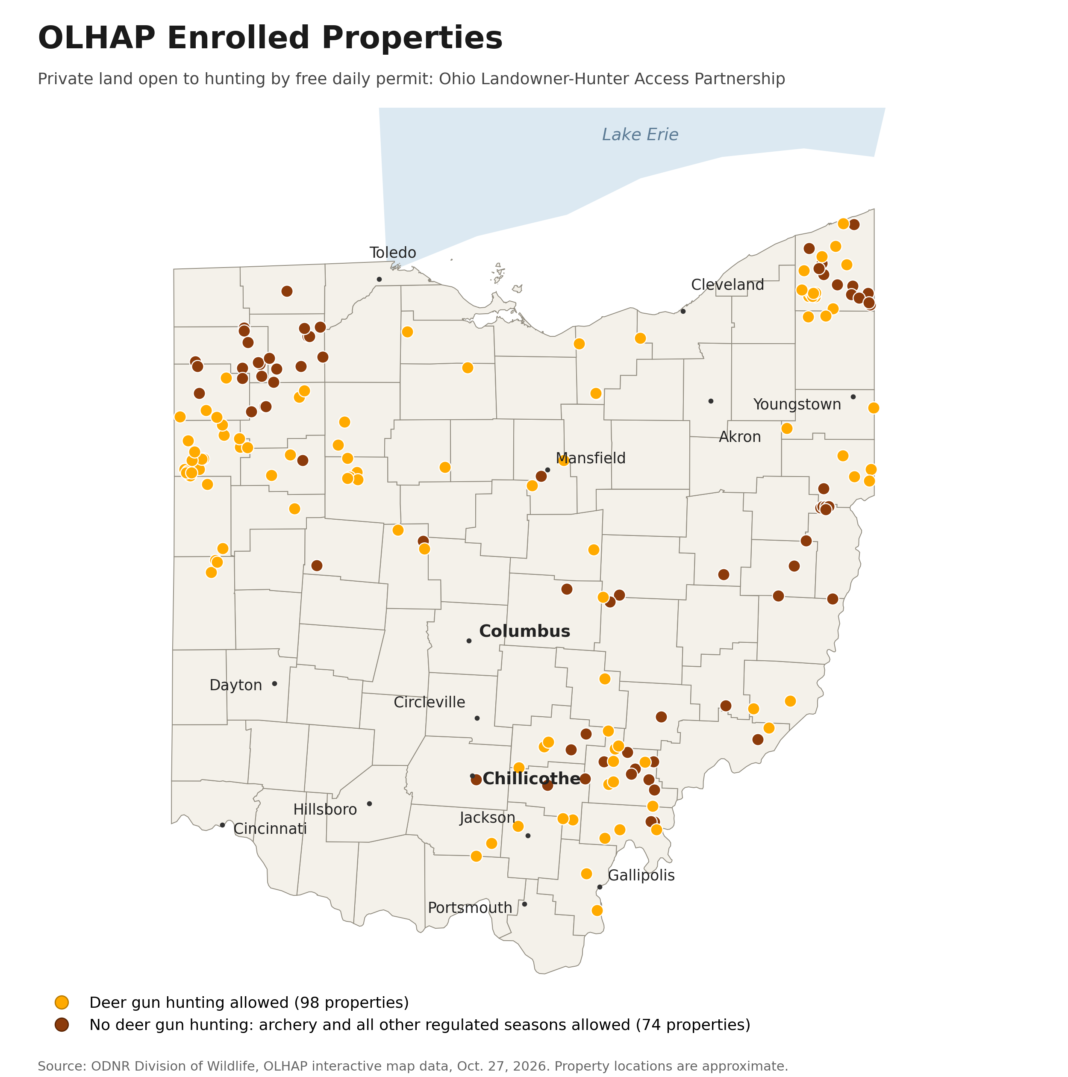 Want to Hunt Private Land for Free? This Ohio Map Shows Where, and Which Properties Allow Deer Guns