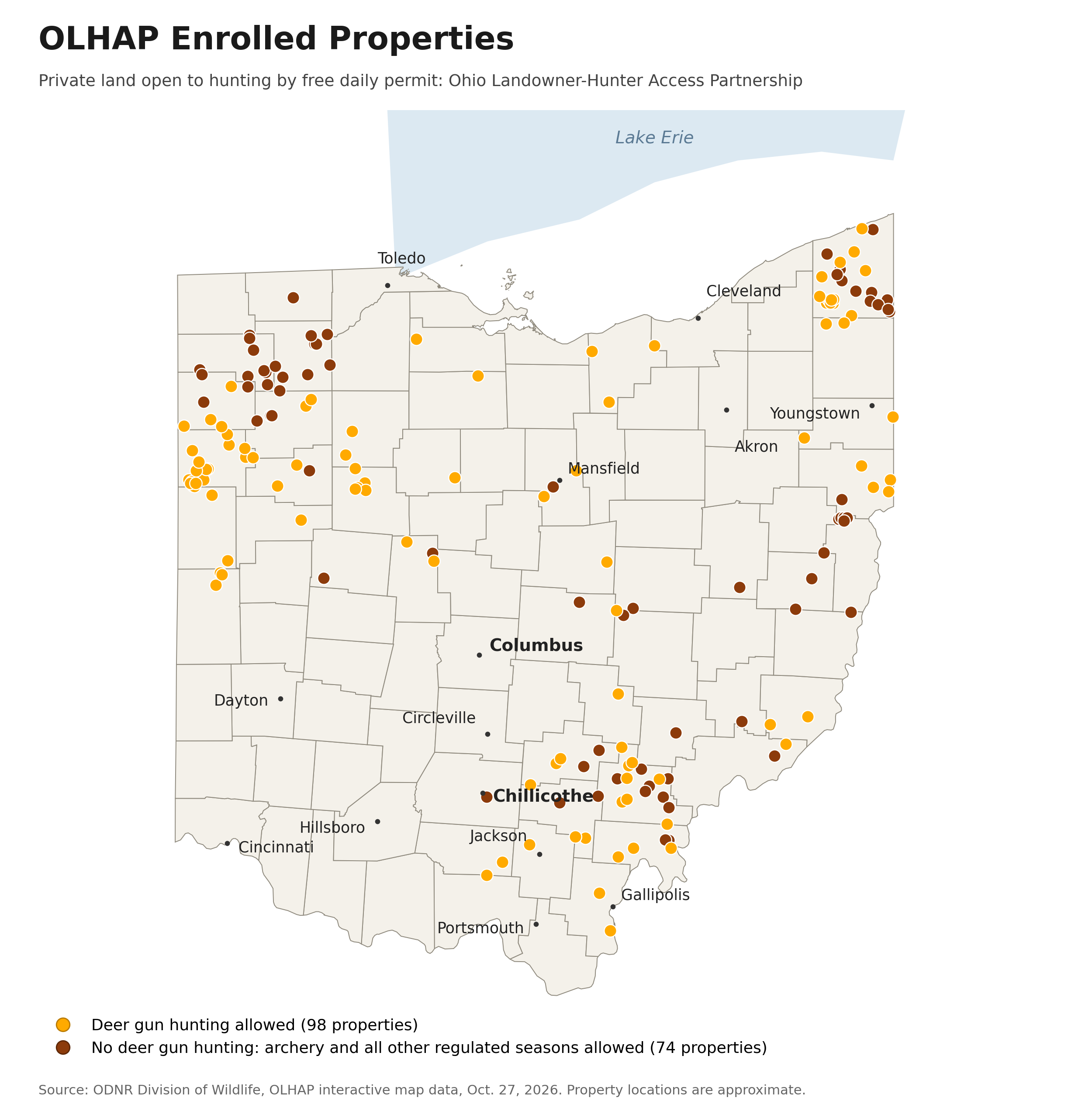 Want to Hunt Private Land for Free? This Ohio Map Shows Where, and Which Properties Allow Deer Guns Want to Hunt Private Land for Free? This Ohio Map Shows Where, and Which Properties Allow Deer Guns