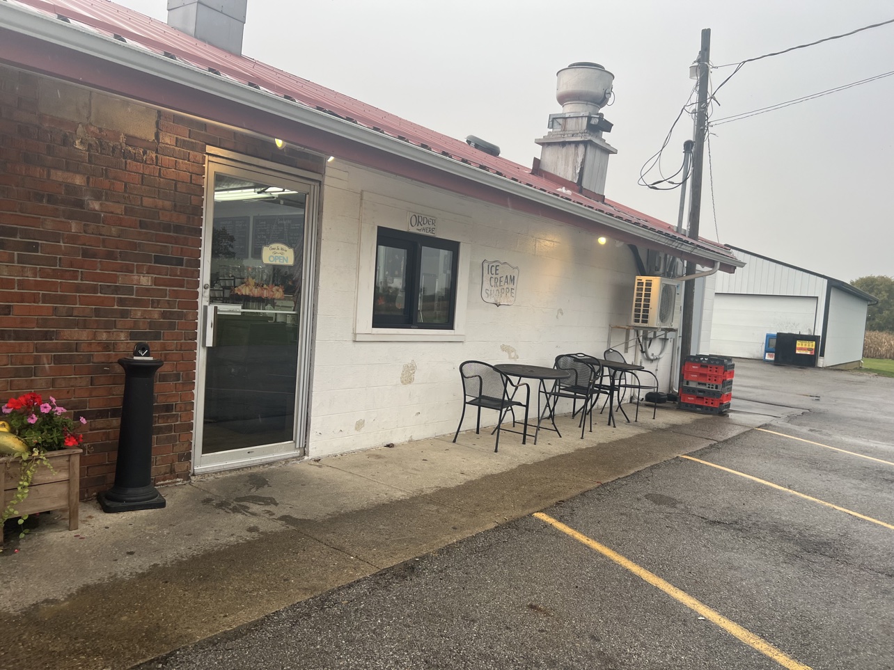 Exterior of Tony's Coney's in Orient Ohio showing the order window