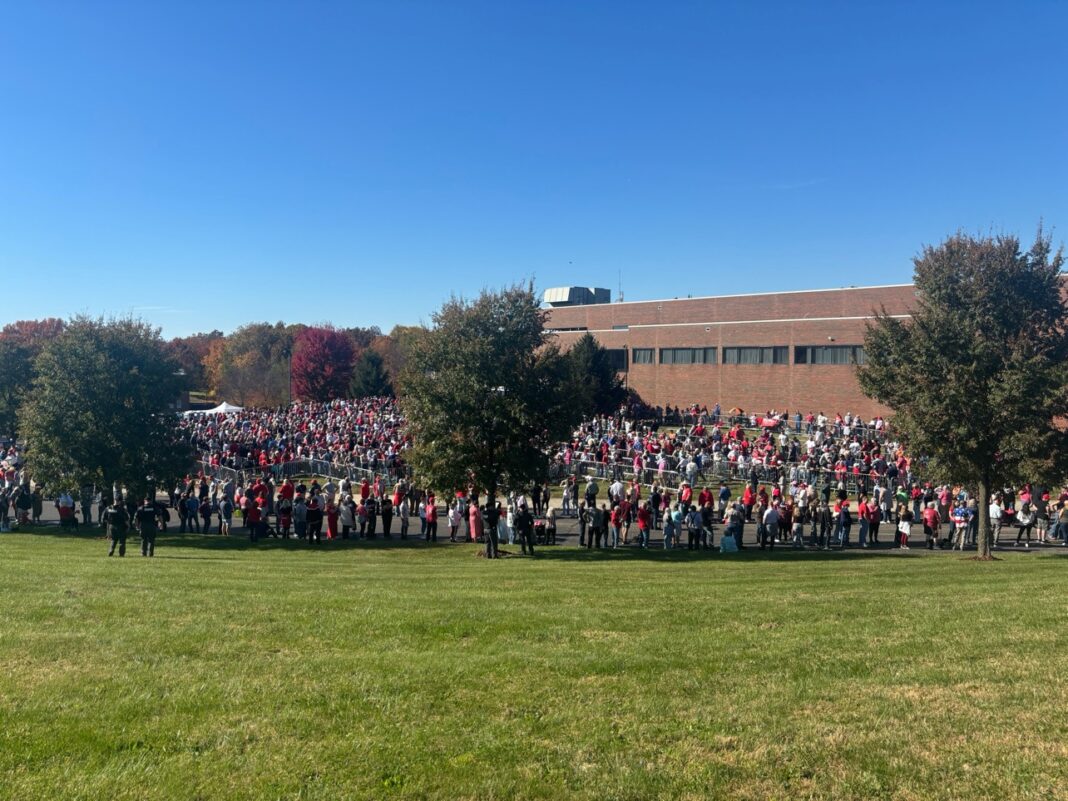 Hundreds Line Up for Hours Outside the Shoemaker Center Ahead of Trump’s Chillicothe Rally